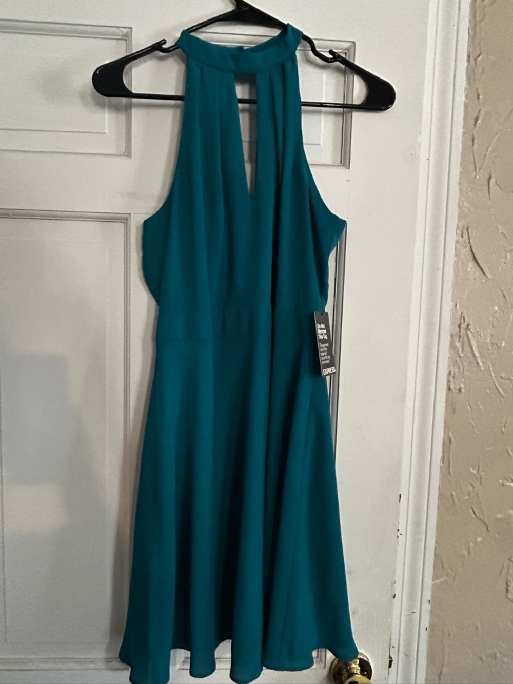 Express Teal One-Shoulder A-Line Dress